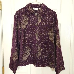 Purple tapestry jean jacket size S
